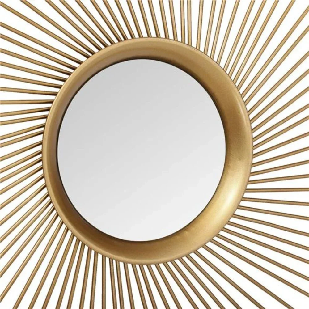 NEW West Elm Gold Retro Starburst Mid-Century Modern Hanging Wall Mirror - 25